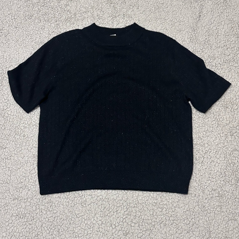Sag Harbor Black Short Sleeve Top